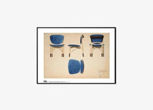 Load image into Gallery viewer, FINN JUHL _ UN, Blue Chair. Watercolors Drawing 1951
